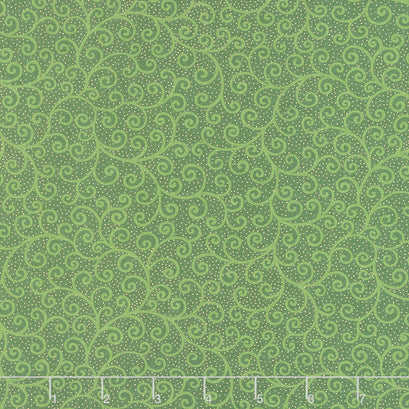 Merry Manor Metallic - Swirl Evergreen Yardage