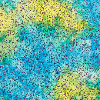 Happy Hive Batiks - Dots Multi Blue Green Marbles Yardage