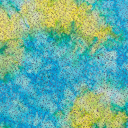 Happy Hive Batiks - Dots Multi Blue Green Marbles Yardage
