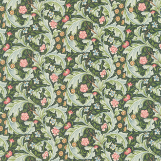Morris Meadow - Liecester Damask Black Yardage
