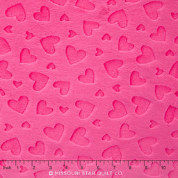 Cuddle® Embossed Heart - Fuchsia 60"Minky Yardage Primary Image
