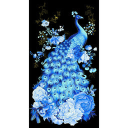 Royal Plume - Royal Blue Peacock Black Metallic Panel Primary Image