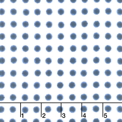 Shibori Blues - Dots White Yardage