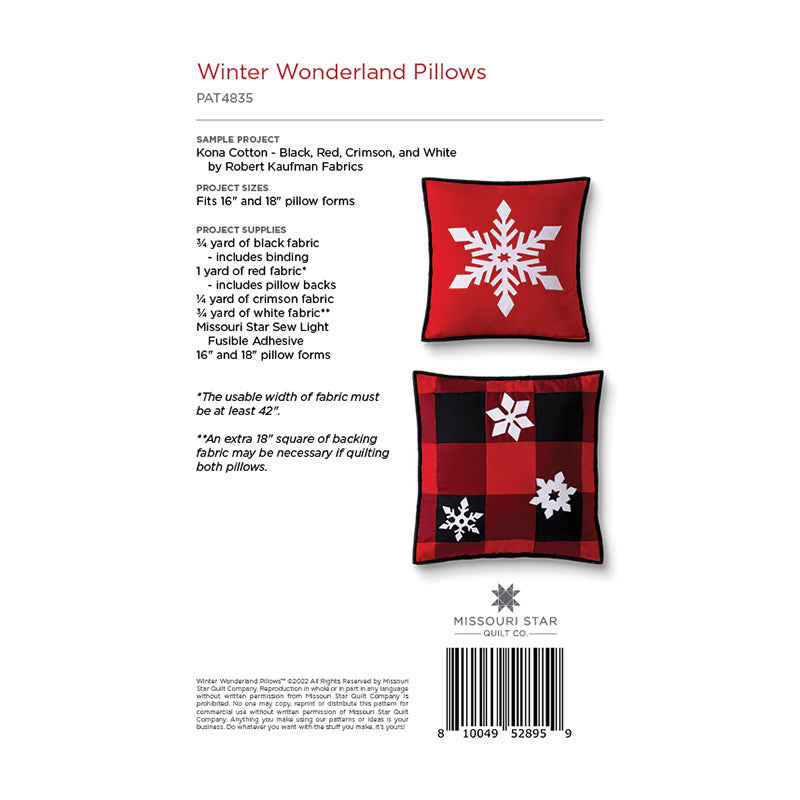 Winter Wonderland Pillows Pattern by Missouri Star Alternative View #1