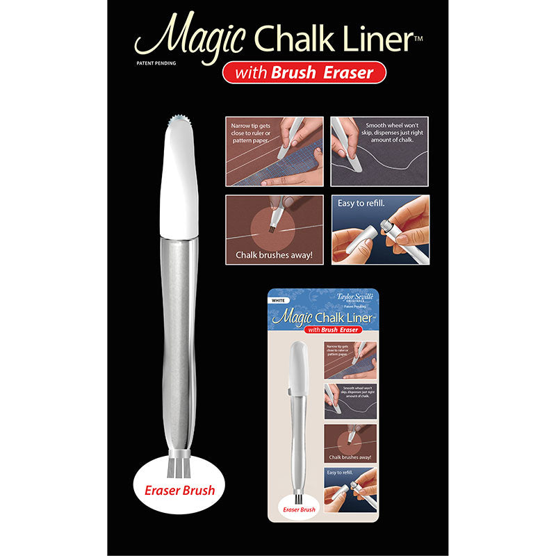 Magic Chalk Liner™ with Brush Eraser - White Alternative View #3