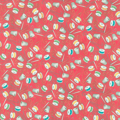Happiness is Homemade - Thimbles Red Yardage