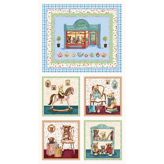 Much Loved Bear - Teddy Bear Scenic Blocks Multi Panel