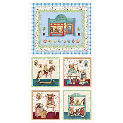 Much Loved Bear - Teddy Bear Scenic Blocks Multi Panel