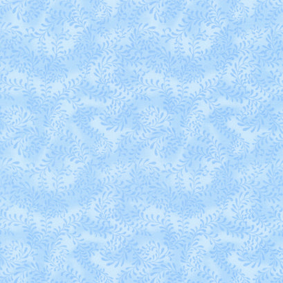 Wilmington Essentials - Swirling Leaves Light Blue Yardage