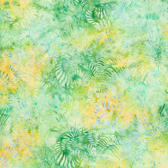 Tonga Batiks - Mariposa Spiraling Tropical Leaves Grass Yardage
