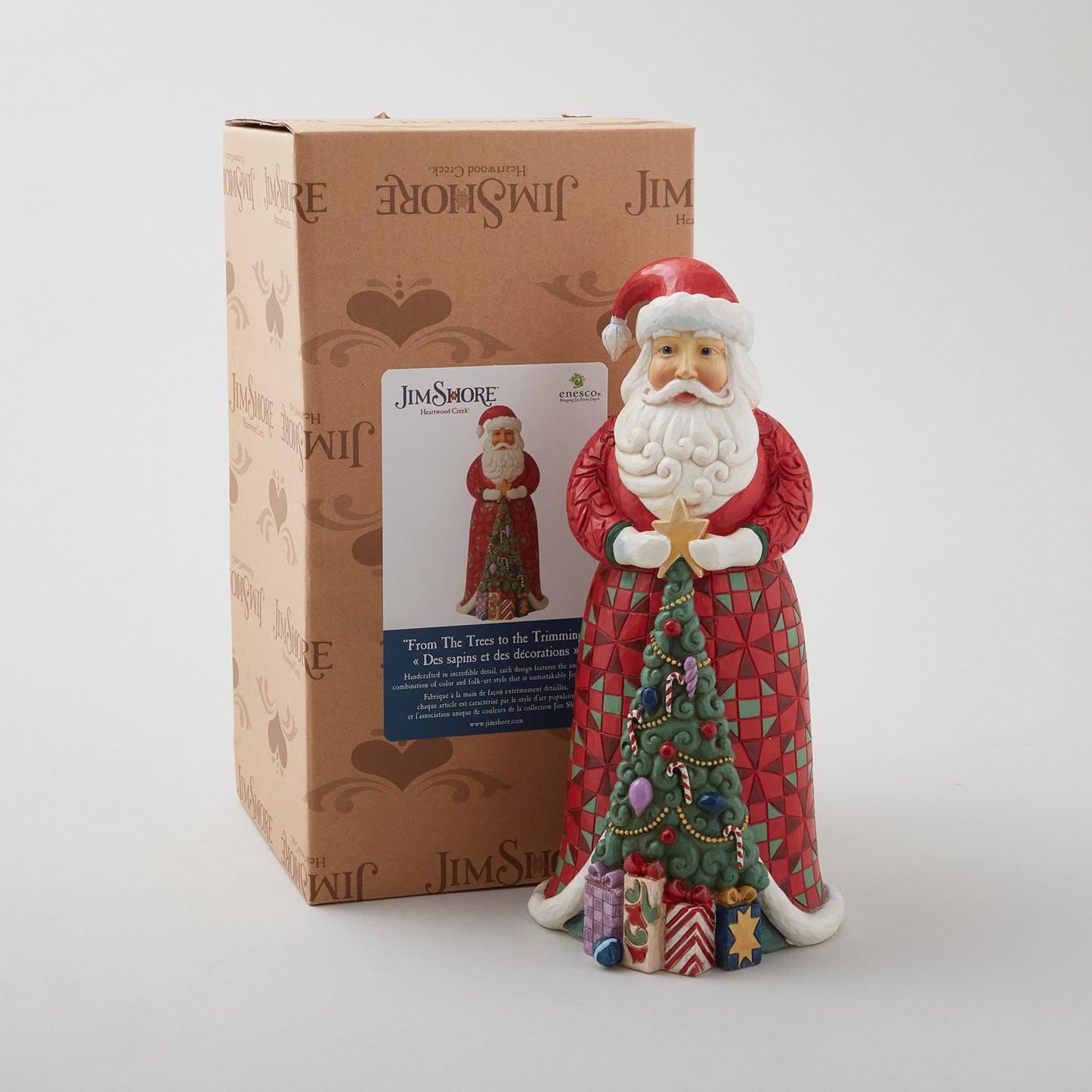 Jim Shore Heartwood Creek Santa with Christmas Tree Coat Figurine Alternative View #1
