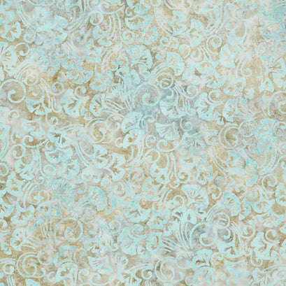 Artisan Batiks - Morning Mist Leaves Moss Yardage