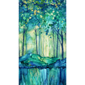 Morning Light - Tree Full Border Blue Multi Yardage Alternative View #1