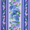 Hydrangea Bliss - Hydrangea 11" Stripes Florals Purple Yardage