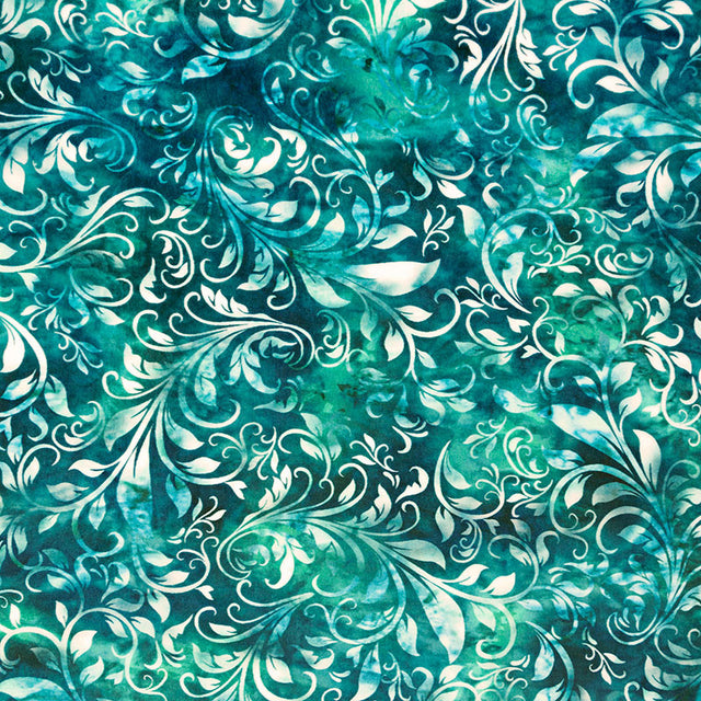 Cuddle® Prints - Bliss Batik Isabella Teal Digitally Printed Minky Yardage Primary Image