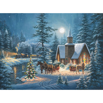 Silent Night - Silent Night Dark Blue Multi Panel
