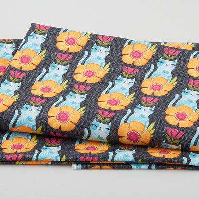 Here Kitty Kitty - Bossy Boots Black 2 Yard Cut