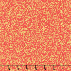 Holiday Charms - Holly Red Metallic Yardage Primary Image