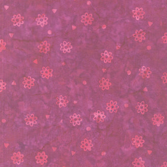 Paisley Got Mod Batiks - Flower Hexie Pink Magenta Yardage
