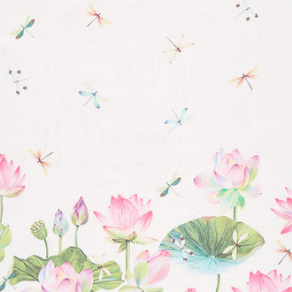 Water Lilies - Full Width Border Cream Multi Yardage