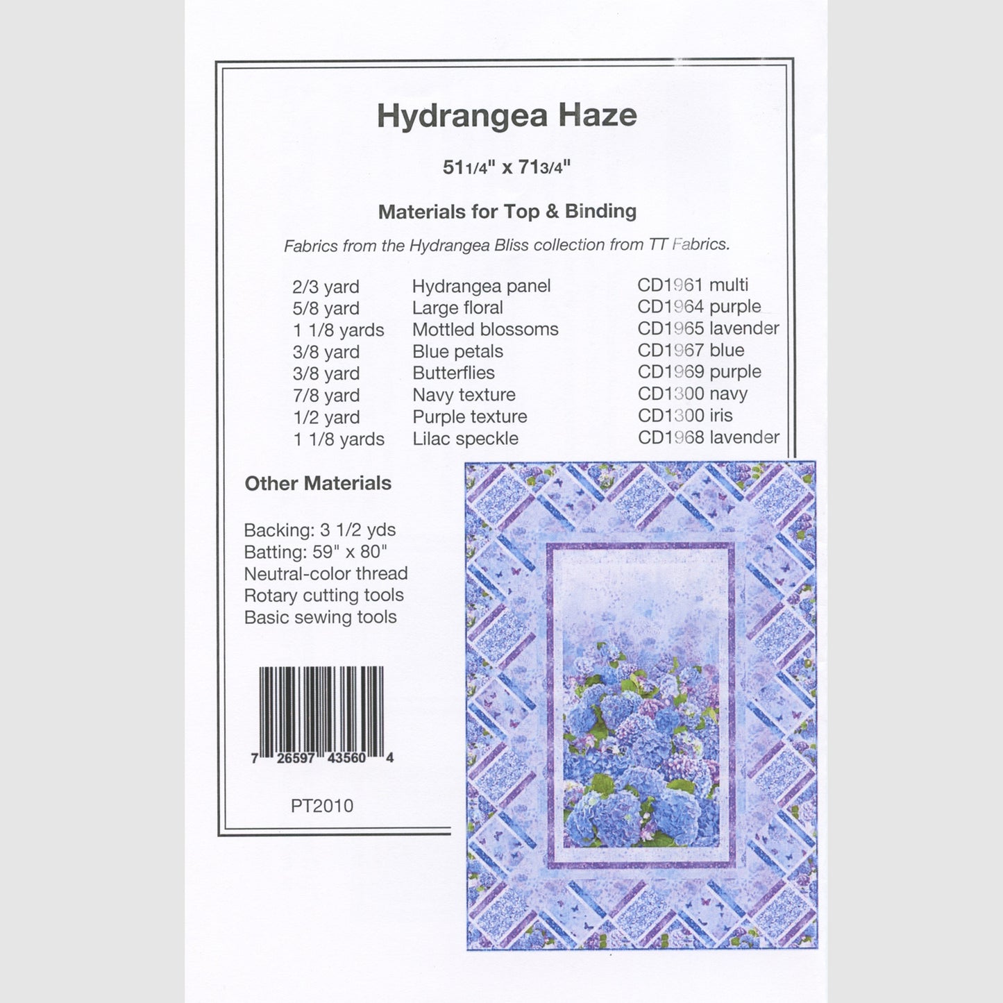 Hydrangea Haze Quilt Pattern Alternative View #1