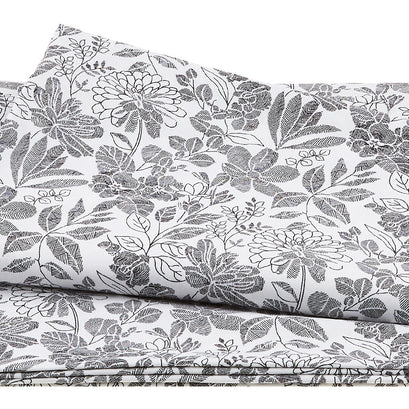 Pen and Ink - Floral Black and White 118" Wide Backing 3 Yard Cut