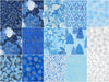Holiday Flourish - Snow Flower Blue Colorstory Metallic Fat Quarter Bundle