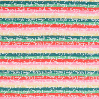 Merry Kitchmas - Stripe Green Multi Yardage
