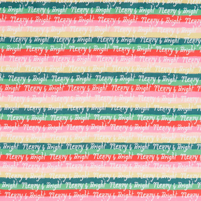 Merry Kitchmas - Stripe Green Multi Yardage