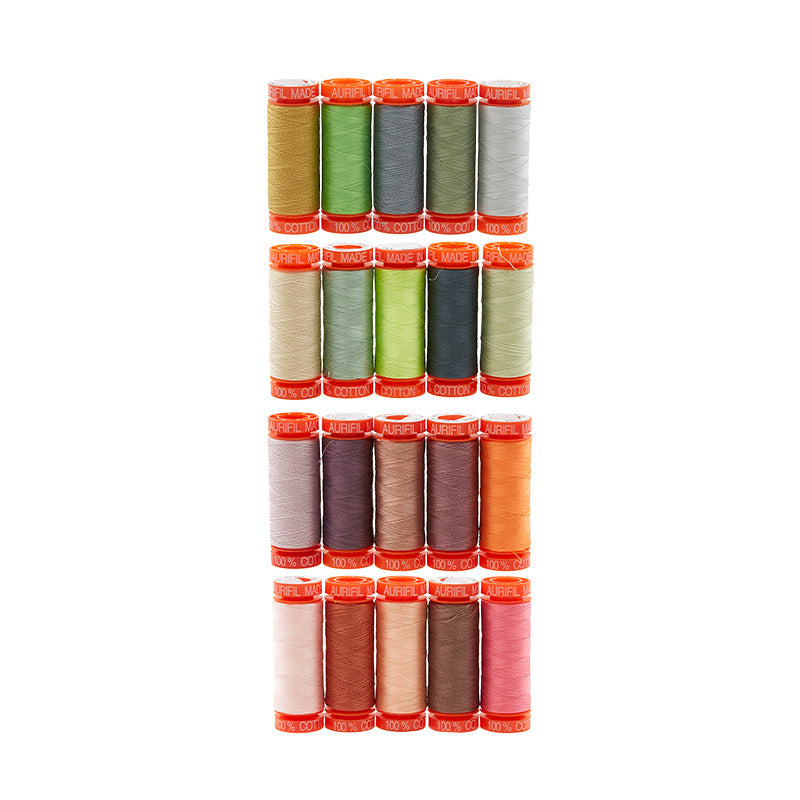 AURIfil Tula Pink Neons & Neutrals 50WT Cotton thread Collection - 20 Small Spool Pack Primary Image