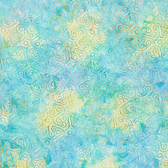 Tonga Batiks - Twilight Triple Swirls Lagoon Yardage