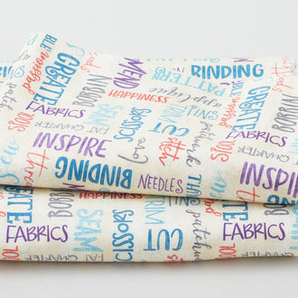 Sew Be It - Words Cream 3 Yard Cut