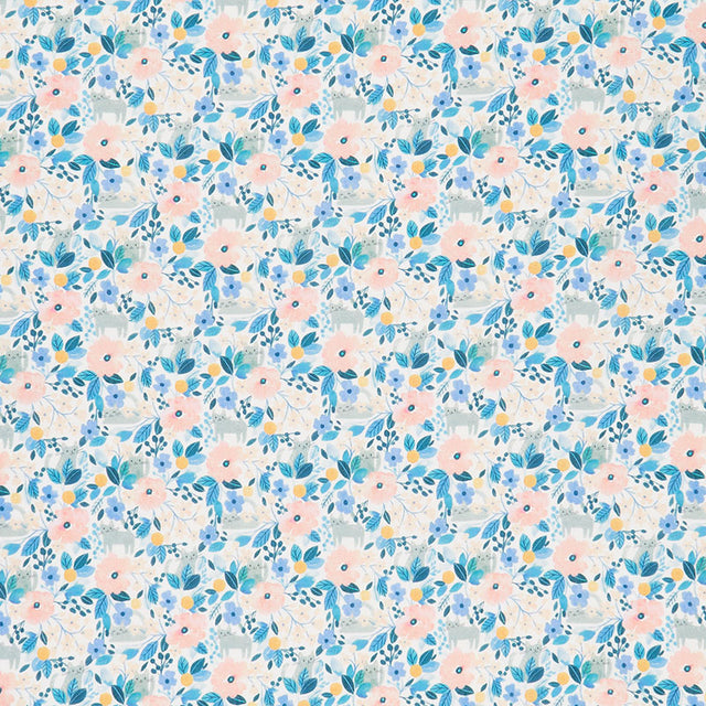 Summer Lovin' - Kitty Floral Multi Yardage Primary Image