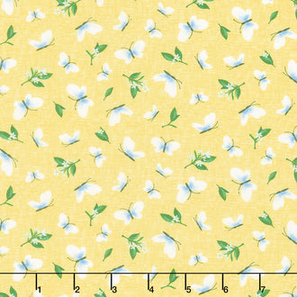 Lemon Fresh - Butterfly Texture Yellow Yardage