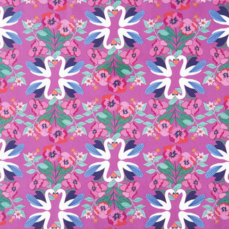 Enchanted Bloom - Swan Song Wild Orchid Yardage