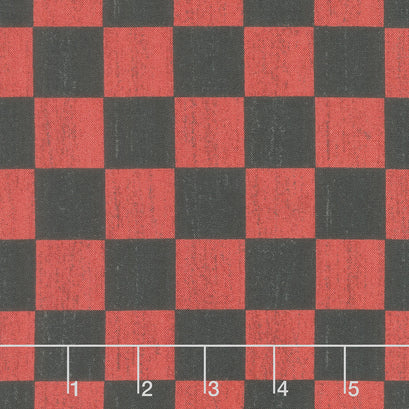 I'd Rather Be Playing Chess - Checkerboard Black and Red Yardage