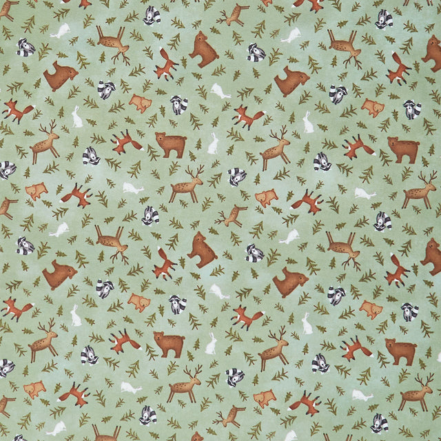 The Mountains are Calling - Animal Toss Green Yardage Primary Image