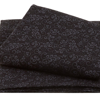 Twelve to Midnight - Leaf & Scroll Black 3 Yard Cut