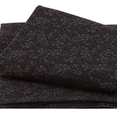 Twelve to Midnight - Leaf & Scroll Black 3 Yard Cut