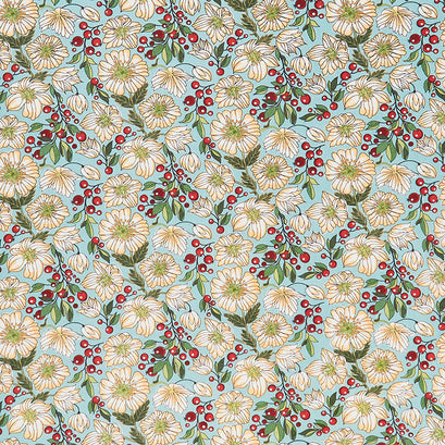 Jolly Good - Christmas Rose Frost Yardage