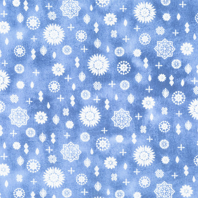 Indigo Splash - Medallion Ditsy Blue Yardage