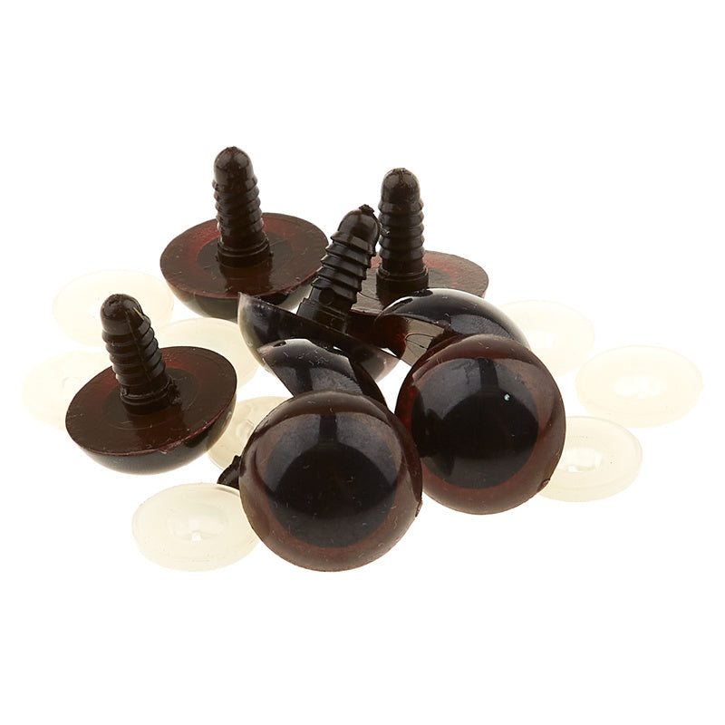 Plastic Safety Eyes - 21mm Brown - 4 Pairs Primary Image