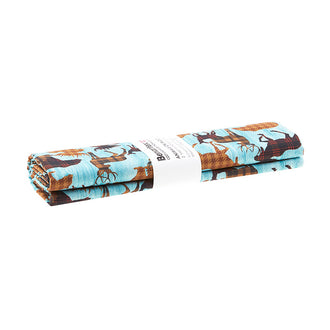 Cozy Cabin - Animals On Wood Light Teal 2 Yard Cut