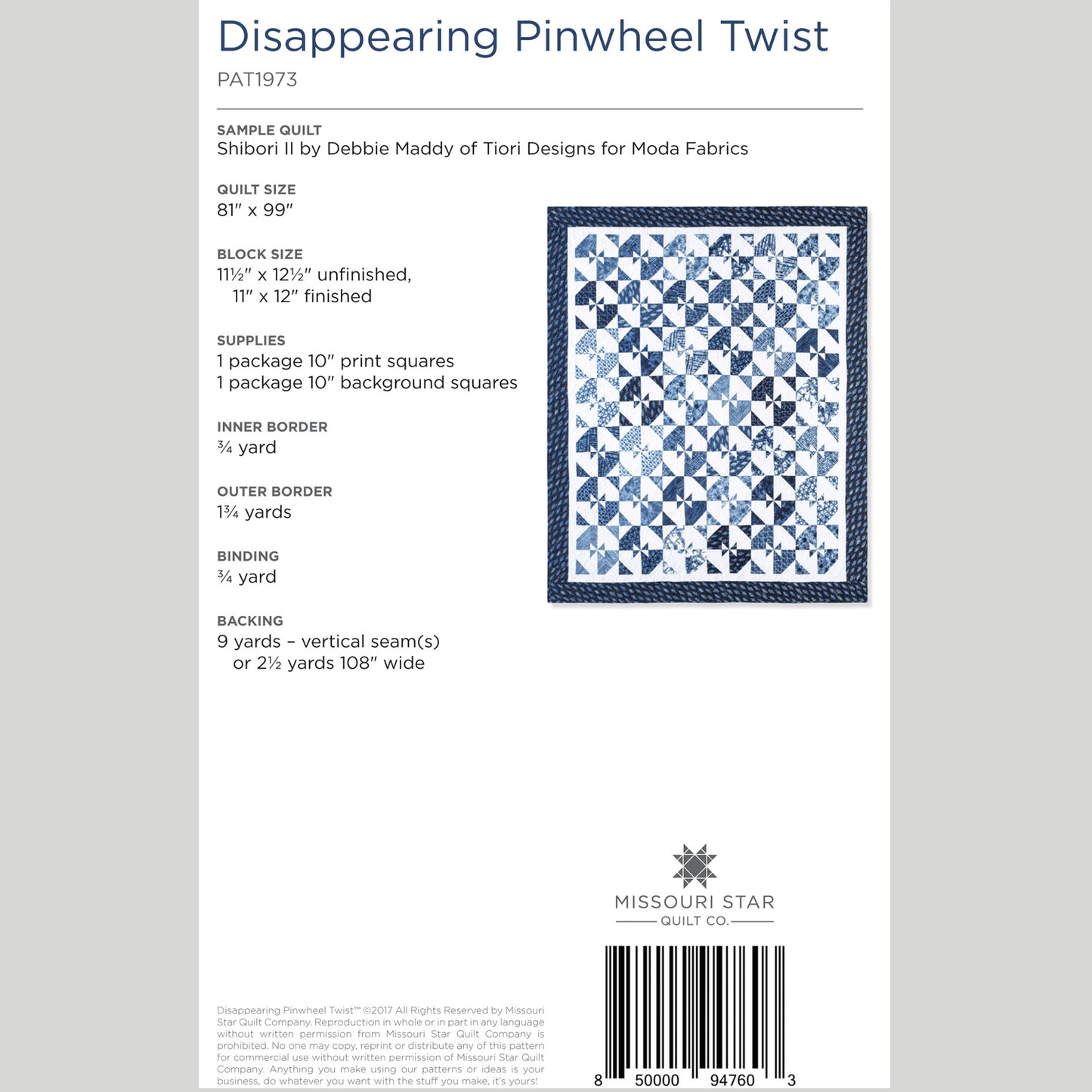 Digital Download - Disappearing Pinwheel Twist Pattern by Missouri Star Alternative View #1