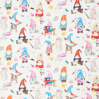 Sew Many Gnomes - Sewing Gnomes Cream Yardage