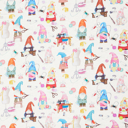 Sew Many Gnomes - Sewing Gnomes Cream Yardage