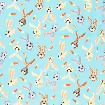 Harold the Hare - Hares and Carrots Aqua Yardage Primary Image