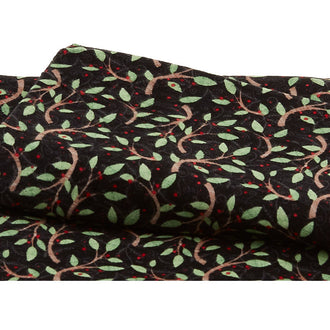 Winter Elegance 2 Ply Flannel - Vines and Berries Black 2 Yard Cut