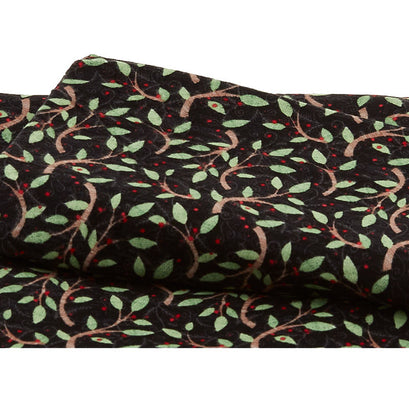 Winter Elegance 2 Ply Flannel - Vines and Berries Black 2 Yard Cut