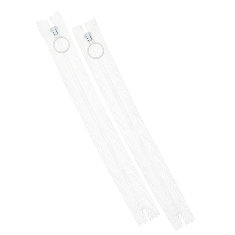 9" Hoop Pull Zippers - White Primary Image